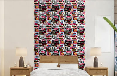 Behang - Fotobehang Basketbal - Quotes - Patroon - Alfabet - Breedte 150 cm x hoogte 240 cm