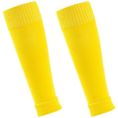 Chaussettes de Football Protège-tibias Manches de Jambe Hommes et Femmes Grip CutSocks Protège-tibias de Football Adultes Enfants Manches de Jambe Actives Protège-tibias de Football Équipement de Protection 33X10X1CM jaune