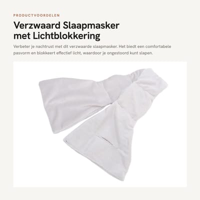 Dailygoods- Slaapmasker Verzwaard - Oogmasker Lichtblokkerend - Comfortabele Pasvorm - Koud Kompres Optie - Rustgevende Nachten - Gelijkmatig Verdeelde Druk