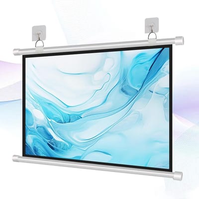 Projectiescherm - Beeldscherm Rolbaar - Thuisbioscoop Creëren - Opvouwbaar Wit Glasvezel - 60 Inch - Wit
