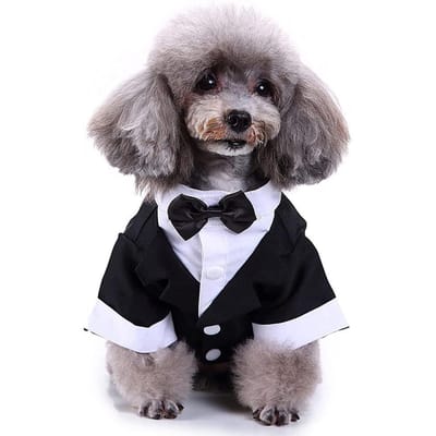 Honden Smoking Formele Hondenkleding Shirt Kostuum Bruiloftskleding Feest Strikpak Ideaal voor Honden Kattenoutfit Verjaardag Kerstmis Huisdierkostuum Hoge Kwaliteit M