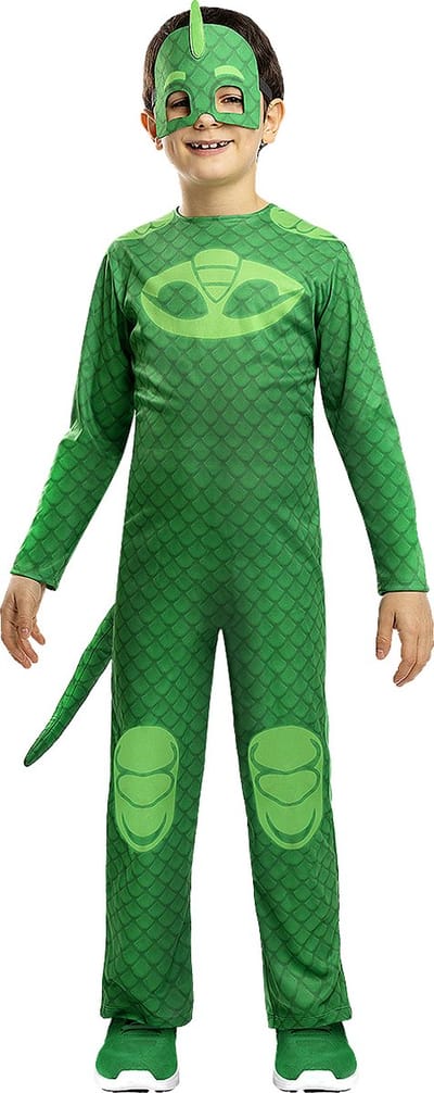 FUNIDELIA PJ Masks Gekko kostuum voor jongens - 7-9 jaar (134-146 cm)