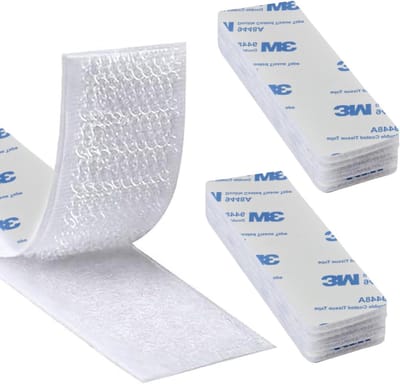 Zelfklevende klittenbandsluitingen extra sterk - Set van 10 rechthoekige klittenbandstrips wit 3 x 10 cm herbruikbaar - voor thuis, kantoor en school .