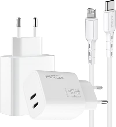 Phreeze usb C oplader met kabel - Geschikt voor iPhone en iPad - Snellader - 1 meter