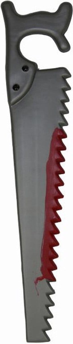 Plastic Halloween horror thema zaag met bloed 52 cm - Verkleed accessoires martelen/ledematen