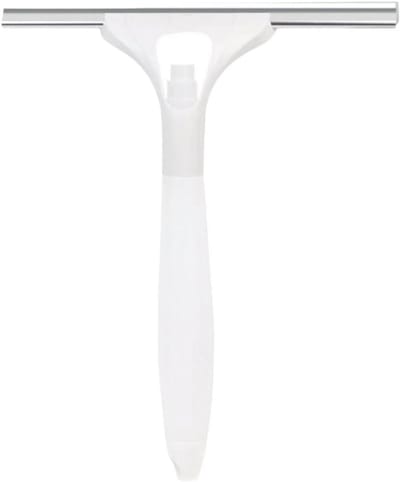 Kunststof Zuigmond - Badkamer Rakel - Glas Reinigen - Ergonomische Grip - 24 cm - Blauw Wit