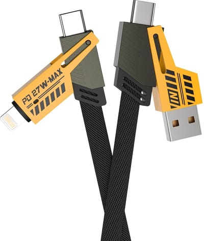 USB C naar USB C Snellaadkabel - 4 in 1 usb C kabel 65W - usb-C naar 8 Pins aanlsuiting kabel