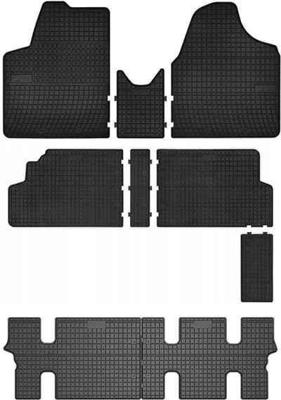 Wielganizator SolidPRO Serie - Rubberen Automatten - Peugeot Expert II (2007-2016) - Zwart - Drie Rijen