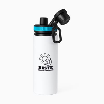Hacebo® - Beste accountmanager waterfles met draaidop blauw - Beste accountmanager - collega - welkom - afscheid - water fles - 850ML