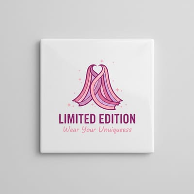 “Limited Edition – Wear Your Uniqueness” Inspiratie Tegel 15×15 cm – Krachtige Roze Keramische Wanddecoratie & Cadeau