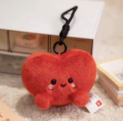 Creasowl® - Pluche Sleutelhanger Kawaii Hart – 12 cm – Zachte Hart Sleutelhanger – Kawaii Tas Hanger – Schattige Accessoire voor Jong en Oud