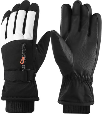 Heren Ski Handschoenen, Winddicht en Waterdicht, Warme Touchscreen Winterhandschoenen met Rits voor Skiën en Snowboarden