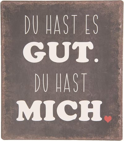 Clayre & Eef Tekstbord 13x15 cm Zwart Metaal