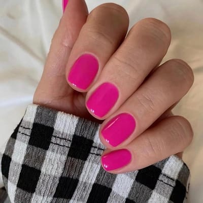 24 Stuks Korte Vierkante Valse Nagels, Glanzend Acryl, Volledige Bedekking, Franse Nagels voor Dames en Meisjes (Roze Rood)