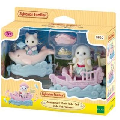 Sylvanian Families 5820 Pretpark speelset- op de golven glijden- inclusief 2 fluweelzachte speelfiguren