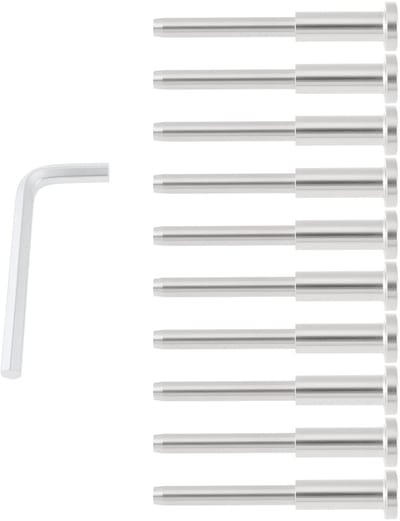 Dailygoods- Kabel Railing Hardware 10 Stks - 1/8 Inch - 316 Roestvrij Staal - Verbindingsstaaf - Geschikt voor Houten/Metalen Palen - Eenvoudige Installatie