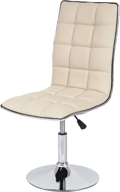 Set van 2 eetkamerstoelen MCW-C41, keukenstoel, in hoogte verstelbaar en draaibaar, kunstleer, MVG-gecertificeerd ~ crème