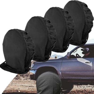 Set van 4 Universele Bandhoezen Zwart - UV-Bescherming voor Auto, Caravan, Camper & Trailer (72,5 x 72,5 cm)