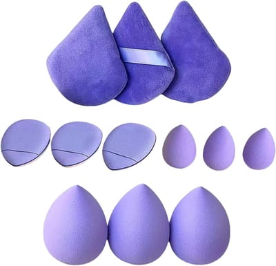 Set van 12 Make-up Sponsjes voor Vloeistoffen, Crèmes en Poeders, Perfect voor Foundation en Poeder Applicatie