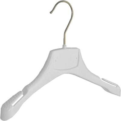 De Kledinghanger Gigant - Mantelhanger - Kostuumhanger - Jassenhanger - Kinderen - MRA28 - 50 Stuks - Kunststof - Wit - Gebogen Model - Schouderverbreding 2,2 cm - Rokinkepingen - 28 cm - Kinderhanger - Kledinghanger - Kleerhanger - MRA-Serie