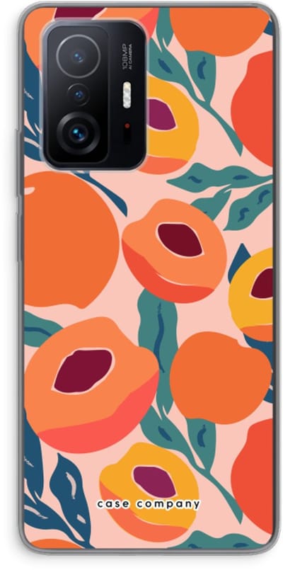 Case Company® - Hoesje geschikt voor Xiaomi 11T Pro hoesje - Perzik - Soft Cover Telefoonhoesje - Bescherming aan alle Kanten en Schermrand