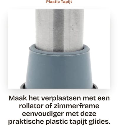 Dailygoods- Tapijtglijders - Glijders voor Rollators - Set van 4 - Past op Ferrules met 40mm Basis - Lage Wrijving - Gemakkelijke Beweging