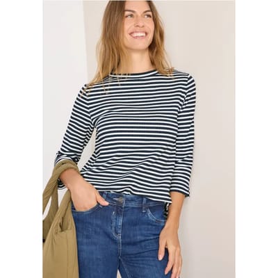 Gestreept shirt met structuur