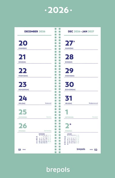 Brepols Week Omlegkalender 2026 - 20x31cm