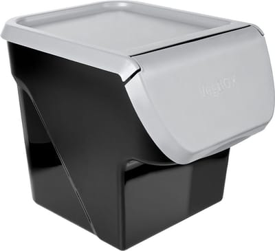Doos voor Groenten en Fruit met Deksel Grijs 13 l - Aardappelbak - Aardappelpot - Bewaardoos - Container - Koelkast Organizer - Opbergbox - Fruitkist