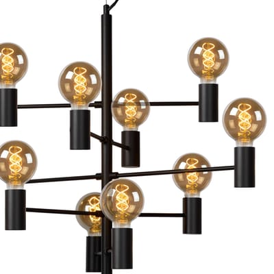 Lucide LEANNE - Hanglamp - Ø 65 cm - 10xE27 - Zwart