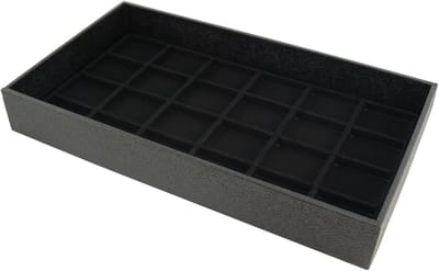 Sieraden Display Lade - Orginiser Bak - Sieraden Presenteren - Versterkt Kunstleer - 37.5 cm - Zwart