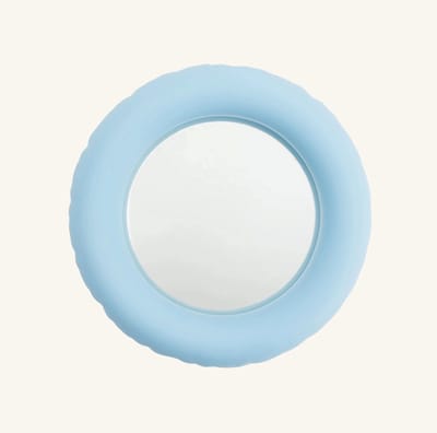 Joyce Spiegel - Home Studyo - Blauw Matte - Unieke Spiegel - Design Wandpiegel - Keramiek - Rond