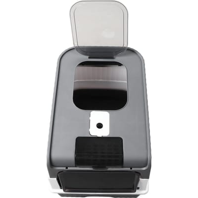 Litière pour chat fermée Grand espace Anti-salissures Élimination des odeurs Conception à tiroir Litière portable pour chat d'intérieur white