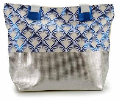 Strandtas Carribean - blauw - glanzend - 37 x 49 cm - Strandshoppers - van polyester