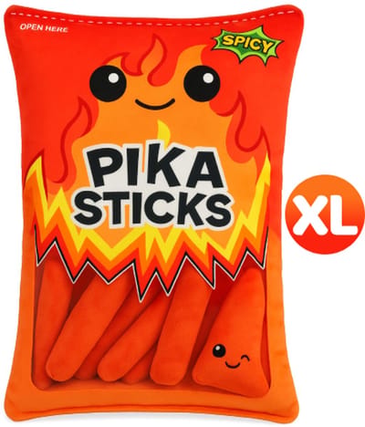 Snack Zakje met Spicy Peper Sticks Pluche Knuffel XL 50 cm - Kawaii Kussen - Snack Plush Toy - TikTok knuffels voor kinderen jongens meisjes