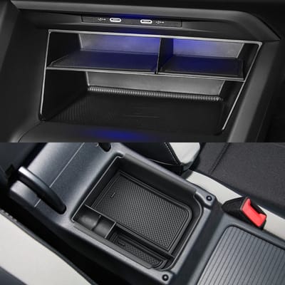 Center Console Organiser en Armsteun Opbergdoos voor VW Golf 8 MK8 GTI GTD GTE 2020-2025 - Accessoires voor Auto, Opbergruimte en Interieurverbetering, Set van 2