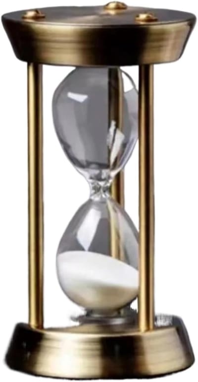 Decoratieve Zandloper - Mini Zandloper - Tijd Beheren - Set van Twee - 12.5 cm Hoog - Wit Zand