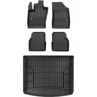 Frogum ProLine - Automattenset en Kofferbakmat - Geschikt voor Jeep Compass II (vanaf 2017) - Laser-fit Pasvorm - TPE Rubber - Geurloos