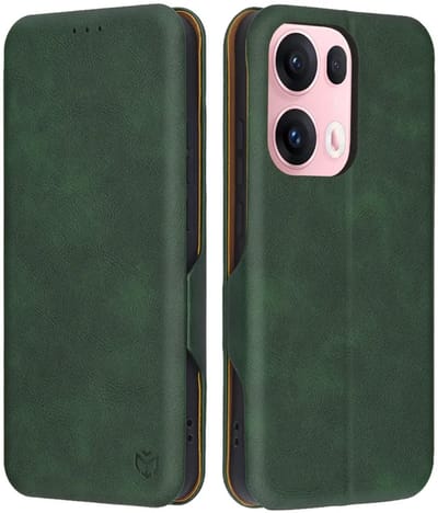 Hoesje geschikt voor Oppo Reno13 Pro - Techsuit Safe+ Book Wallet Case - Donkergroen
