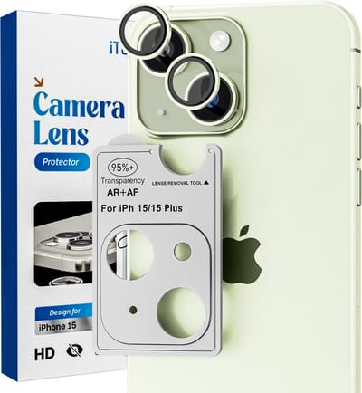 Camera Lens Screen Protector - Geschikt voor iPhone 15/15 Plus - 9H Bescherming - Groen