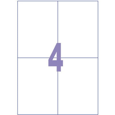 Kangaro etiketten - universeel - inkjet/laser/kopieer - 105x148mm - 100 vel - 4 stickers per vel