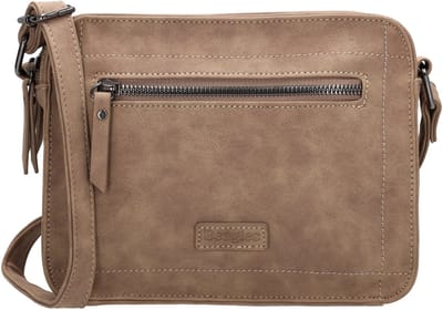 Beagles Cabrera Schoudertas Dames - Crossbodytas met verstelbare schouderband - Tas van Imitatieleder met ritssluiting - Taupe