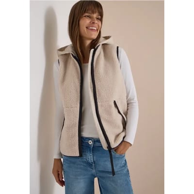Teddy gilet met afneembare capuchon