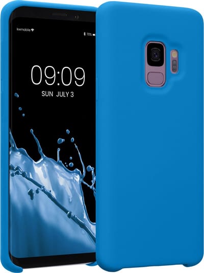kwmobile telefoonhoesje geschikt voor Samsung Galaxy S9 - Hoesje met siliconen coating - Smartphone case in stralend blauw