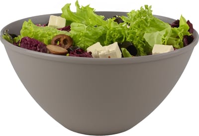Urban Living Beslagkom/mengkom/salade schaal - 5 liter - kunststof - beige - D27 x H13 cm