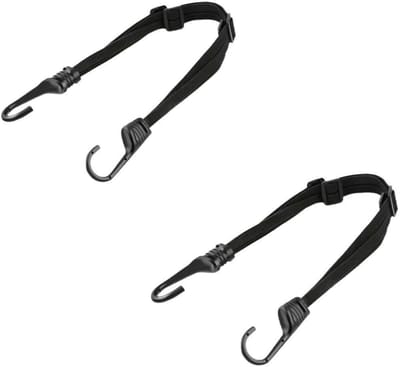 Snelbinders Fiets - Bagagebinder - motorhelm touw - helm elastiek - Spanelastiek - 2 stuks - 60 en 90 cm - zwart - intrekbare - met haken - voor fietsen, motorfiets, fixeren, fietsbagage