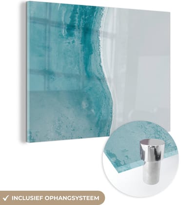 MuchoWow® Glasschilderij 160x120 cm - Schilderij acrylglas - Strand - Water - Australië - Foto op glas - Muurdecoratie woonkamer - Wanddecoratie slaapkamer - Schilderijen