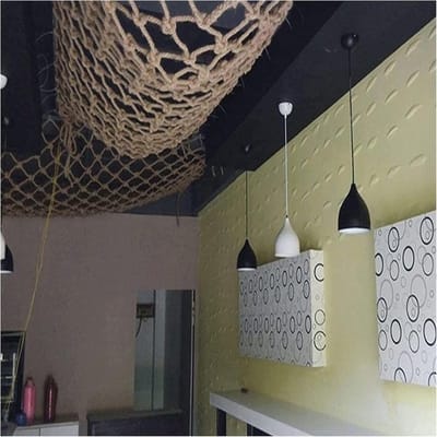 Decoratie Touw Net - Hennep Achtergrond - Veiligheid Binnen - Professionele Knoop - 1x6m - Jute Kleur