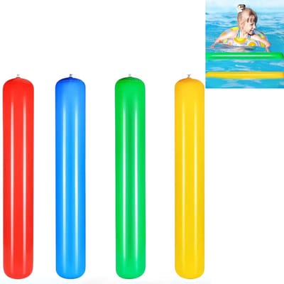 4 stuks - Zwemvlot, opblaasbare zwemvlot voor baden, zwemtraining, watersport 150 cm (veelkleurig)