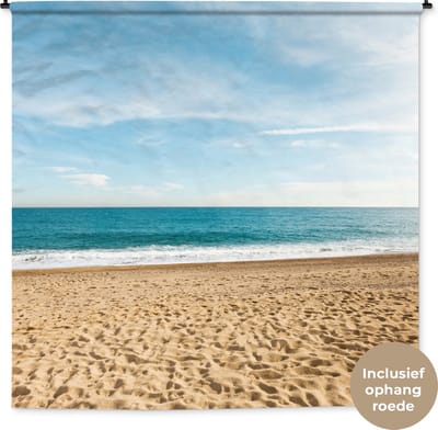 Wandkleed - Wanddoek - Zand - Strand - Zon - 180x180 cm - Wandtapijt